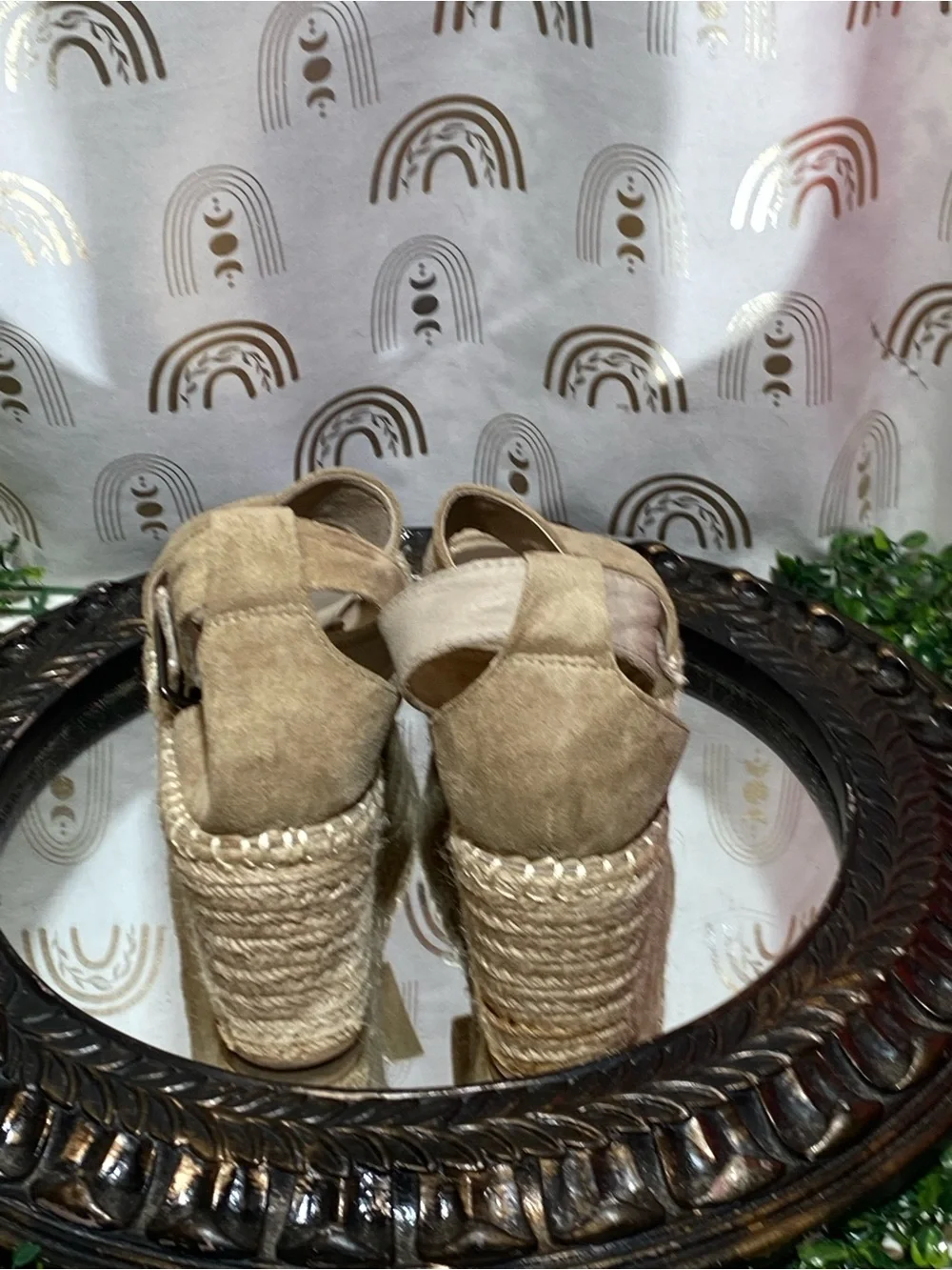 Coconuts by Matisse Tan Suede Espadrille Wedge Sandals